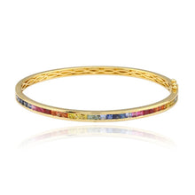 Load image into Gallery viewer, Rainbow Baguette Sapphire Bangle
