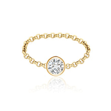 Load image into Gallery viewer, Diamond Bezel Chain Ring
