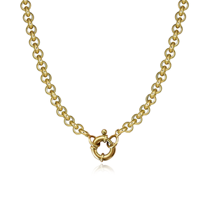 Gold Rolo with Clasp Chain