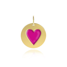 Load image into Gallery viewer, Enamel Heart Disc Charm
