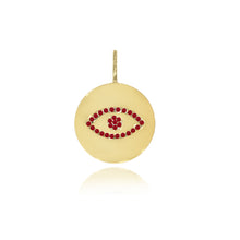 Load image into Gallery viewer, Gemstones Evil Eye Disc Charm
