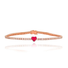Load image into Gallery viewer, Gemstone Heart Tennis Bracelet
