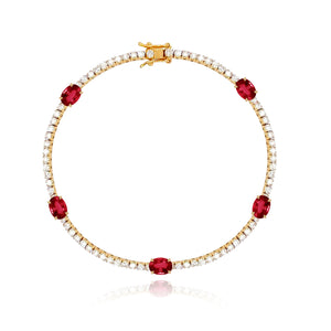 Multi Shape Gemstone Tennis Bracelet