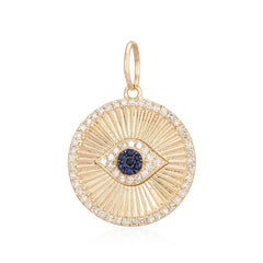 Sapphire Evil Eye Striped Medallion