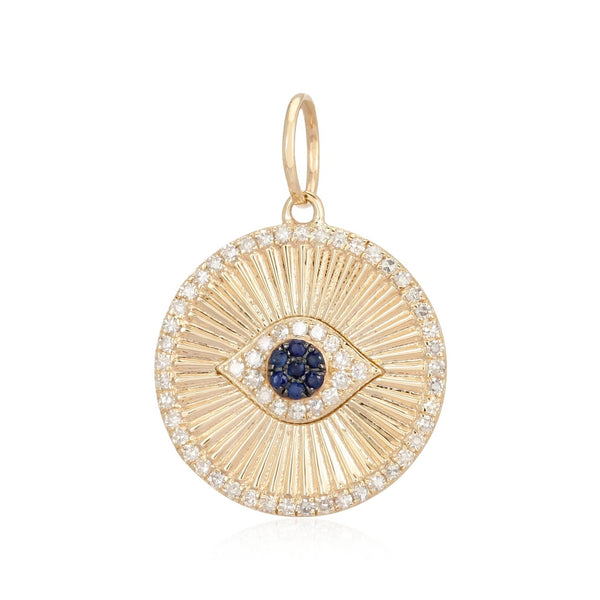 Sapphire Evil Eye Striped Medallion