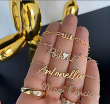 Load image into Gallery viewer, Pave Initial and Gold Name Necklace
