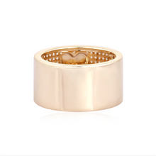 Load image into Gallery viewer, Thick Pave Cigar Gold Heart Ring
