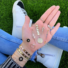 Load image into Gallery viewer, Gold Coin Pave Evil Eye Charm
