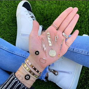 Gold Coin Pave Evil Eye Charm