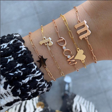 Load image into Gallery viewer, Gothic Initial Paperclip Bracelet
