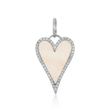 Load image into Gallery viewer, Modern Pave Outline Stone Heart Charm
