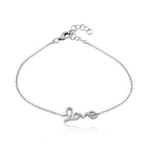 Script Love Bracelet - White