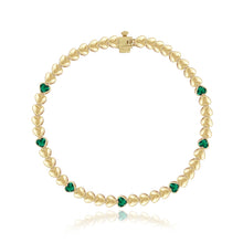 Load image into Gallery viewer, Seven Heart Bezel Gemstones Golden Bracelet
