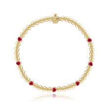 Load image into Gallery viewer, Seven Heart Bezel Gemstones Golden Bracelet
