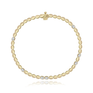 Seven Oval Diamond Golden Bracelet