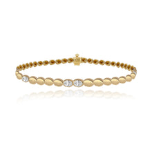 Load image into Gallery viewer, Seven Oval Diamond Golden Bracelet
