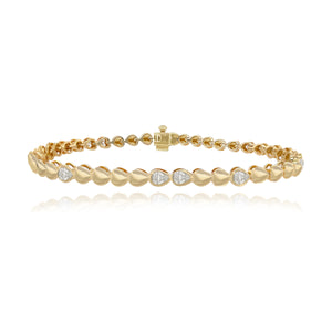Seven Pear Diamond Golden Bracelet