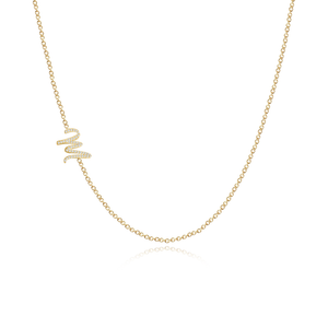 Side Pave Initial Necklace