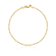 Small paperclip bracelet in 14k gold, minimalist fine gold jewelry for elegant daily wear