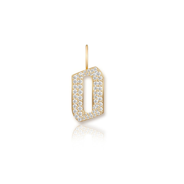 Small Pave Gothic Initial Charm