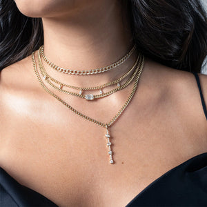Small Diamond Cuban Link Necklace