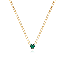 Load image into Gallery viewer, Solitaire Gemstone Paperclip Necklace
