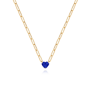 Solitaire Gemstone Paperclip Necklace