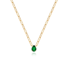 Load image into Gallery viewer, Solitaire Gemstone Pear Necklace
