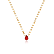 Load image into Gallery viewer, Solitaire Gemstone Pear Necklace
