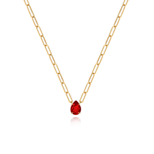 Load image into Gallery viewer, Solitaire Gemstone Paperclip Necklace
