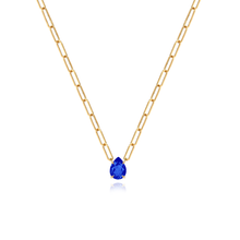 Load image into Gallery viewer, Solitaire Gemstone Pear Necklace

