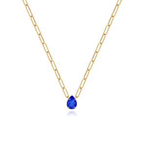 Solitaire Gemstone Pear Necklace