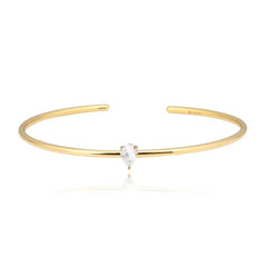 Solitaire Gemstone Cuff Bangle