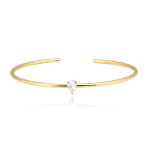 Solitaire Gemstone Cuff Bangle