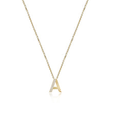 Load image into Gallery viewer, Fluted Side Pave Initial Necklace
