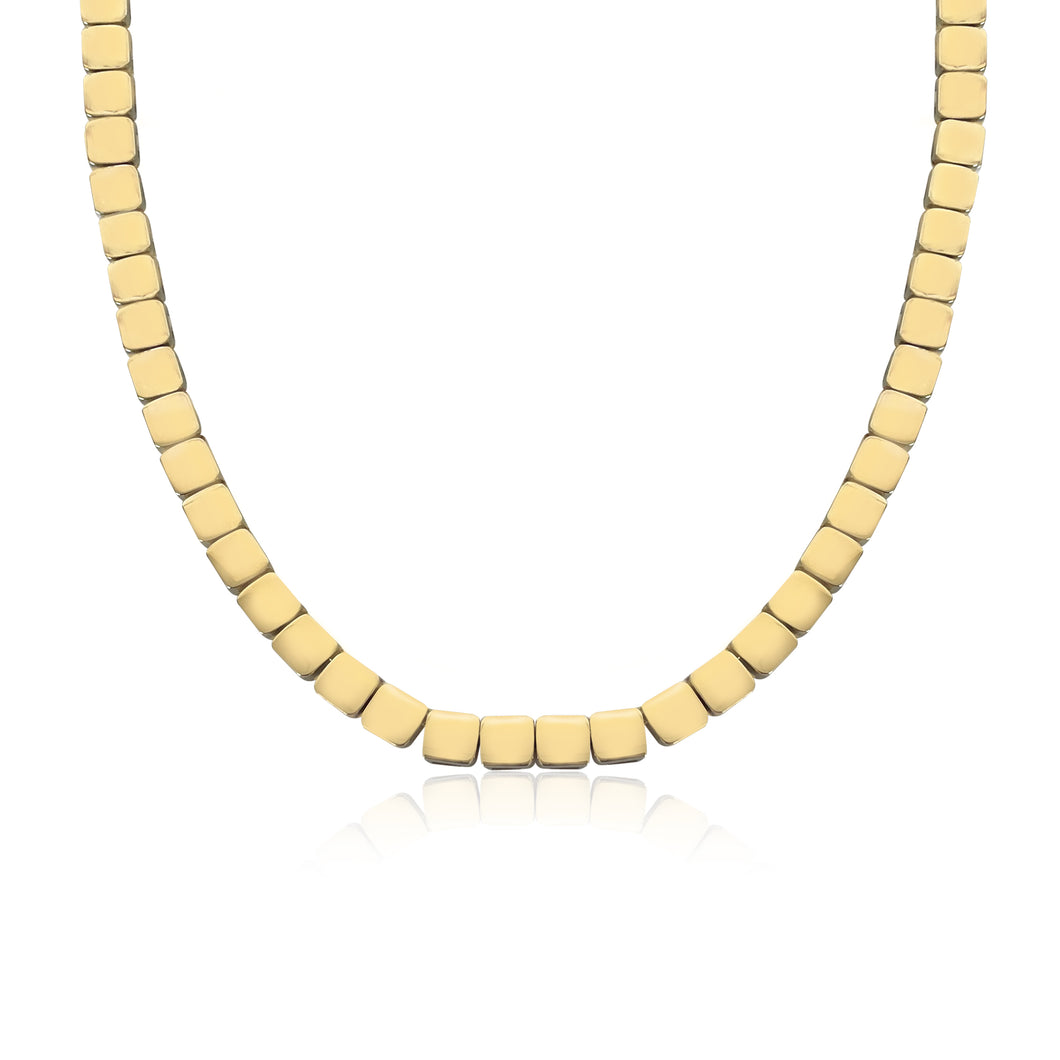 Large Golden Square Necklace