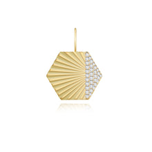 Load image into Gallery viewer, Fluted Side Pave Hexagon Charm

