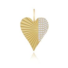Load image into Gallery viewer, Fluted Side Pave Heart Charm
