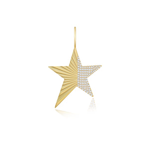 Fluted Side Pave Star Charm