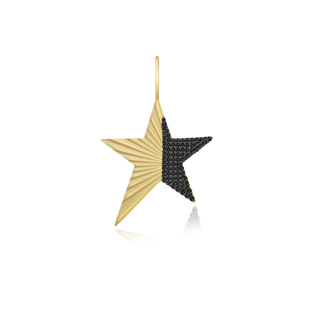 Fluted Side Pave Star Charm