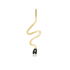 Wiggly Pave Initial Gold Charm