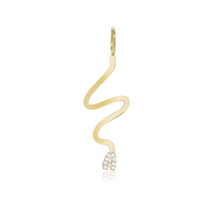 Load image into Gallery viewer, Wiggly Pave Initial Gold Charm
