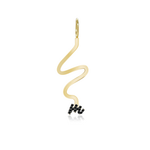 Load image into Gallery viewer, Wiggly Pave Initial Gold Charm
