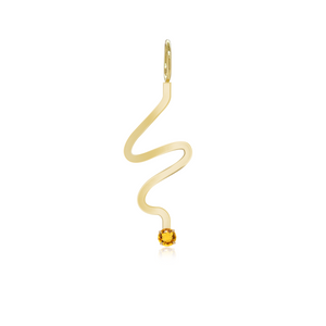 Wiggly Solitaire Gemstone Charm