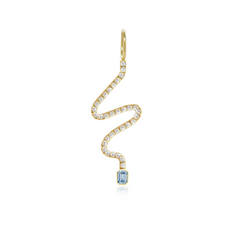 Wiggly Pave Solitaire Gemstone Charm