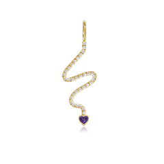 Wiggly Pave Solitaire Gemstone Charm