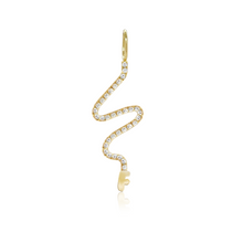 Load image into Gallery viewer, Wiggly Pave Gold Initial Charm
