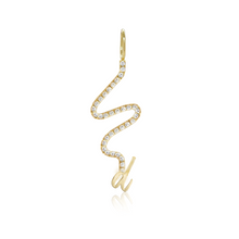 Load image into Gallery viewer, Wiggly Pave Gold Initial Charm
