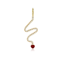 Load image into Gallery viewer, Wiggly Pave Solitaire Gemstone Charm
