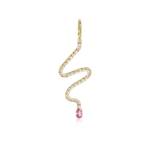 Load image into Gallery viewer, Wiggly Pave Solitaire Gemstone Charm
